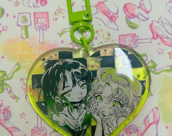 green yuri acrylic charm