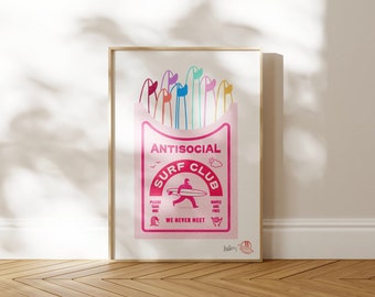 Antisocial Surf Club Poster: Colour Surf Art Print