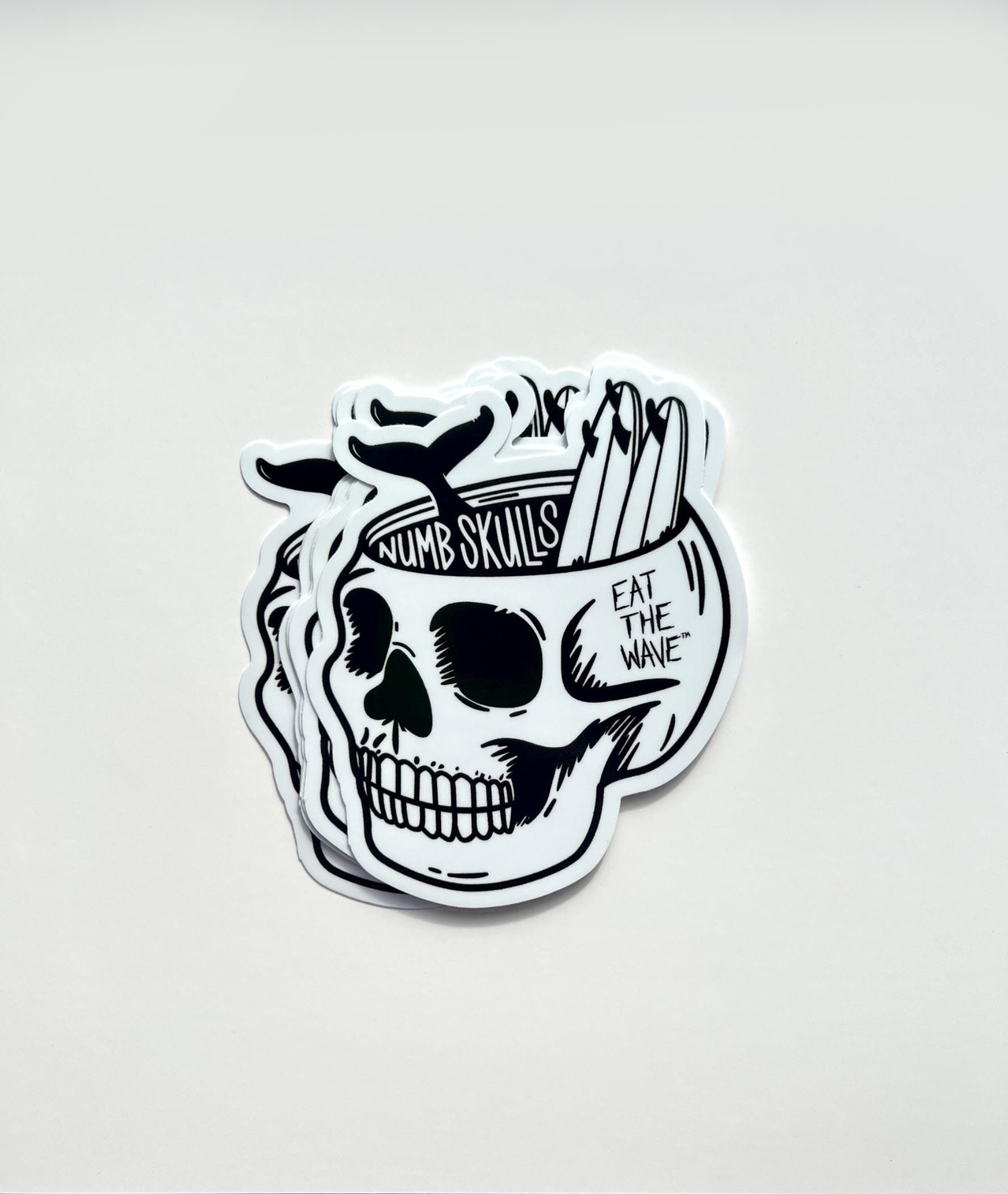 Numb Skulls Surf Sticker: Retro Beach Skate Art - Etsy