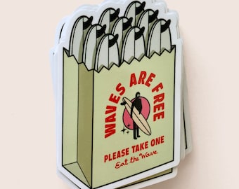Please take one, surfer, surf, beach, surfing, skate, skateboard, adventure, retro, surf trip, surfboard, ocean, surfer, gift, surf sticker