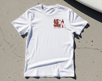 Camiseta de surf surrealista: algodón orgánico, serigrafiada a mano.