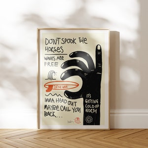 Don't spook the Pferde, A1,A2,A3,A4 Surf Poster, Surf Art, Strand, Surfen Druck, Vintage Surf, Strand, Surf Girl, Surf Boy, Geschenk