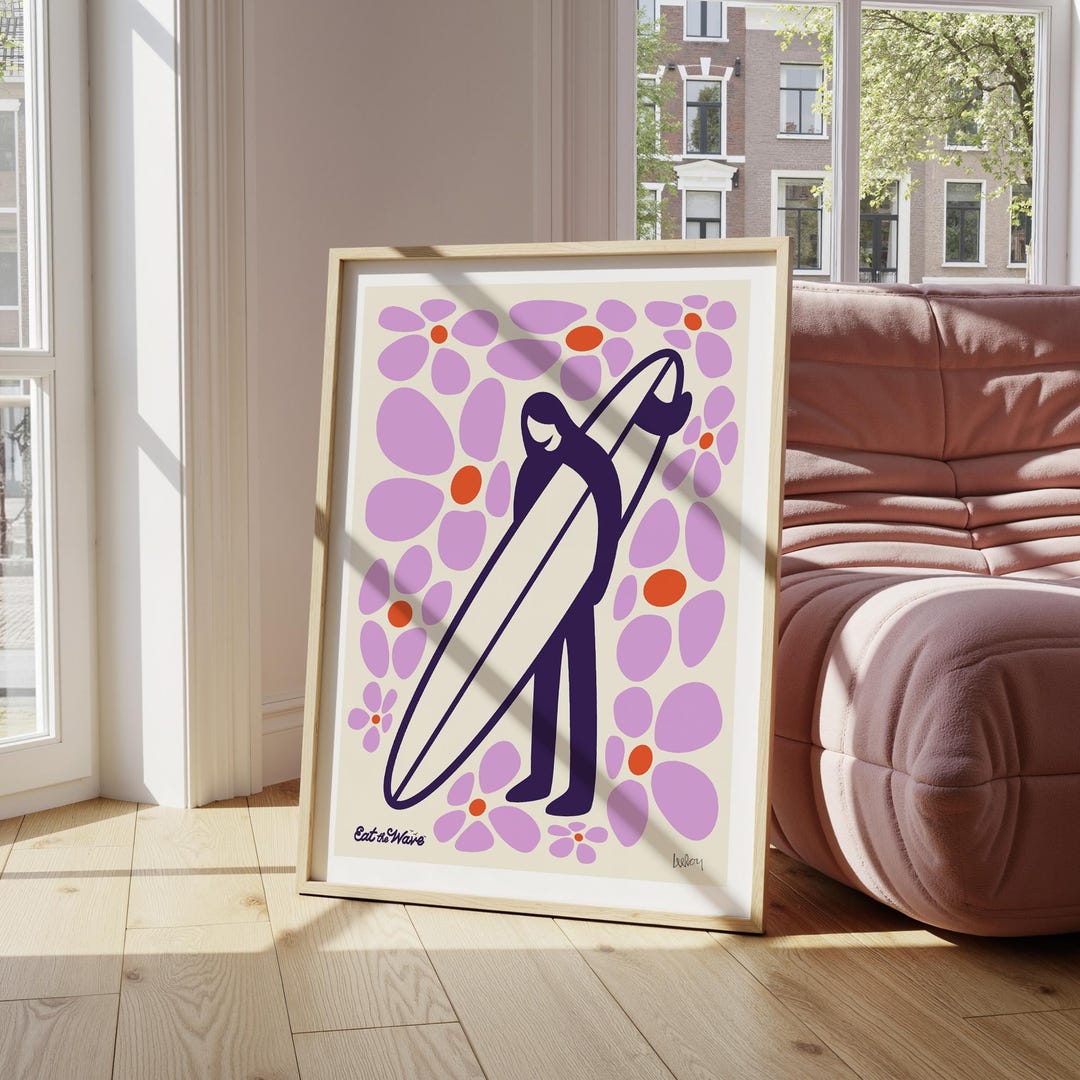 Flower Rider The Flower Rider by Eat the Wave, Surf Poster - Etsy UK