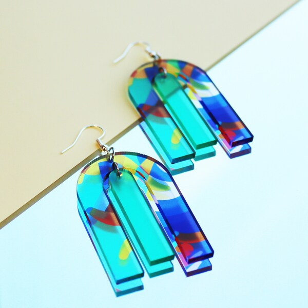 Acrylic Earrings Etsy UK