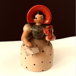 Erzgebirge Kunst Biedermeier-Dame mit Liebes-Brief 60er