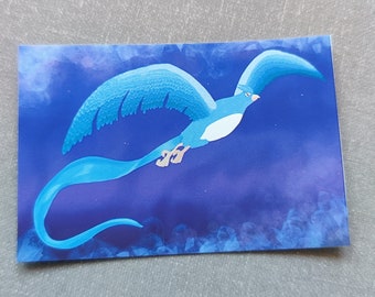 Articuno stickers, handgemaakt, eco bedrukt. Gezien op TikTok. Majestueuze ijsvogel perfect voor een geschenk of als decoratie.