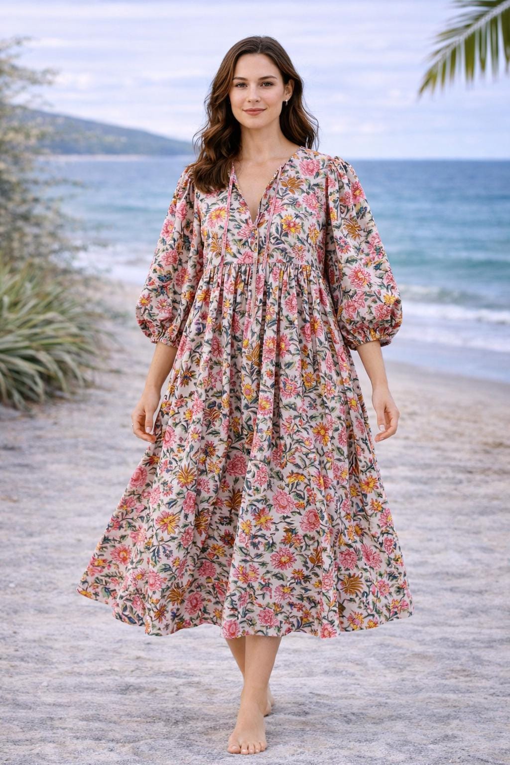 Robe Maxi Everly Fleurie Sans Manches - Taille S - Fabriquée Aux USA - Neuve Avec Étiquettes