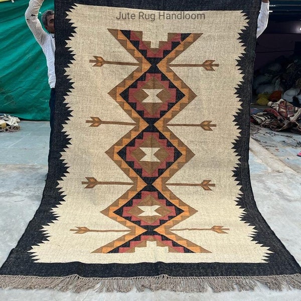 Handmade Kilim Rug, Wool Jute Rug, Handwoven Wool Jute Kilim Rug, Area Rug, Large Kilim Rug, Home Decr Rugs, Rugs For Living, Vintage Rug