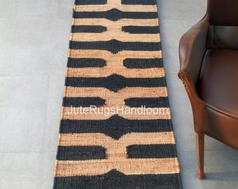Handmade Tufted Hemp Jute Runner, Hand loom Hemp Area Rug, Custom Size Rug, Hallway Decor Hemp Rug, Stair Boho Runner, Balcony Décor Rugs.