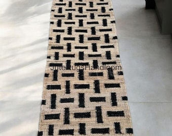Hand Loomed Natural Jute Hemp Runner/Rug, hemp Jute Runner, Large Area Jute Runner Custom Size Vintage Runner, Decorative Runner Boho Runner