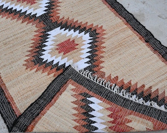4x6 Ft Handwoven Jute Rug, Jute Handmade Rug, Natural Jute Area Rug, Cotton Jute Rug, Jute Bedroom Rug, Custom Size Rug, Indoor Jute Rug