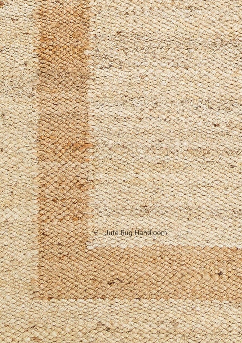 8x10, 9x12, 10x14 pies alfombra de yute hecha a mano, alfombra de cáñamo de borde blanco / natural, alfombra de tamaño personalizado, alfombras para sala de estar, alfombra de área, alfombra turca, alfombras imagen 3