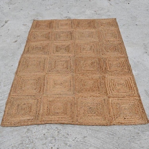 Modern Natural Jute Rug Aesthetic Jute Rug Handmade Jute Braided Rug Cozy Jute Rug Moroccan Jute Rug Vintage Jute Rug Custom Size Jute Rug