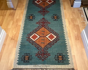 Handwoven Wool Jute Kilim Runner, Hallway Runner, Vintage Kilim Rug, Unique Runner Rug, Home Decor Rug, Corridor Rug, 2.6x18 Ft Runner Rug