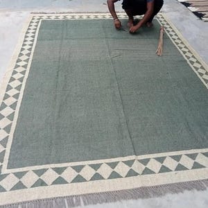 Washable Wool Jute Kilim Rug, Handmade Wool Jute Rug, Flatweave Kilim Rug, Bohemian Rug, Indian Kilim Dhurrie, Navajo Kilim Rug, Custom Rug,