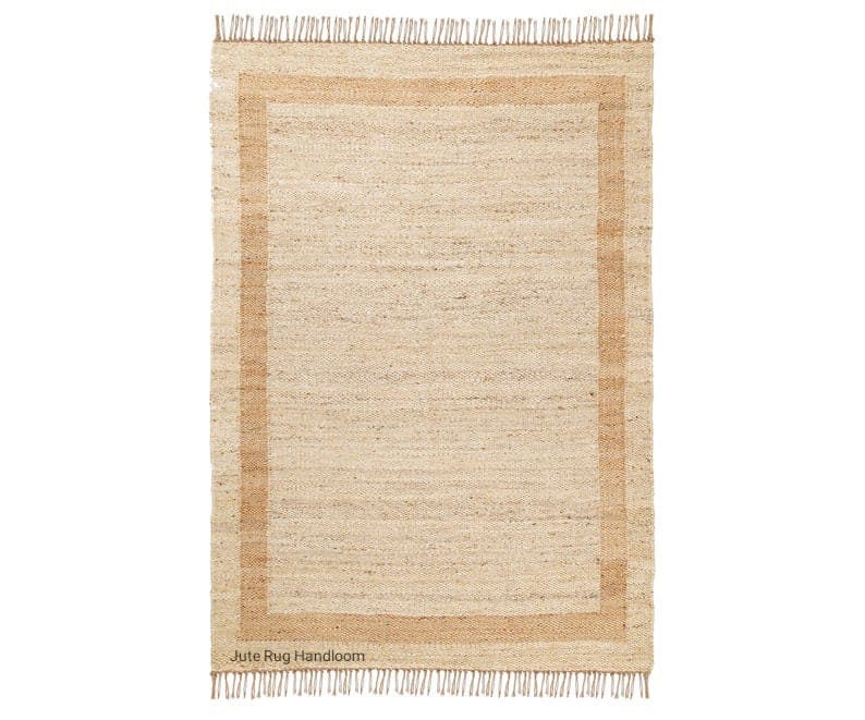 8x10, 9x12, 10x14 pies alfombra de yute hecha a mano, alfombra de cáñamo de borde blanco / natural, alfombra de tamaño personalizado, alfombras para sala de estar, alfombra de área, alfombra turca, alfombras imagen 2