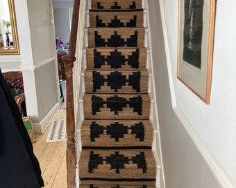 Natural Jute Runner Rug, Handmade Jute Hemp Runner, Stair Runner, Self Fit Stair Runner Rug, Hallway Runner, Kitchen Runner Sisal Runner Rug