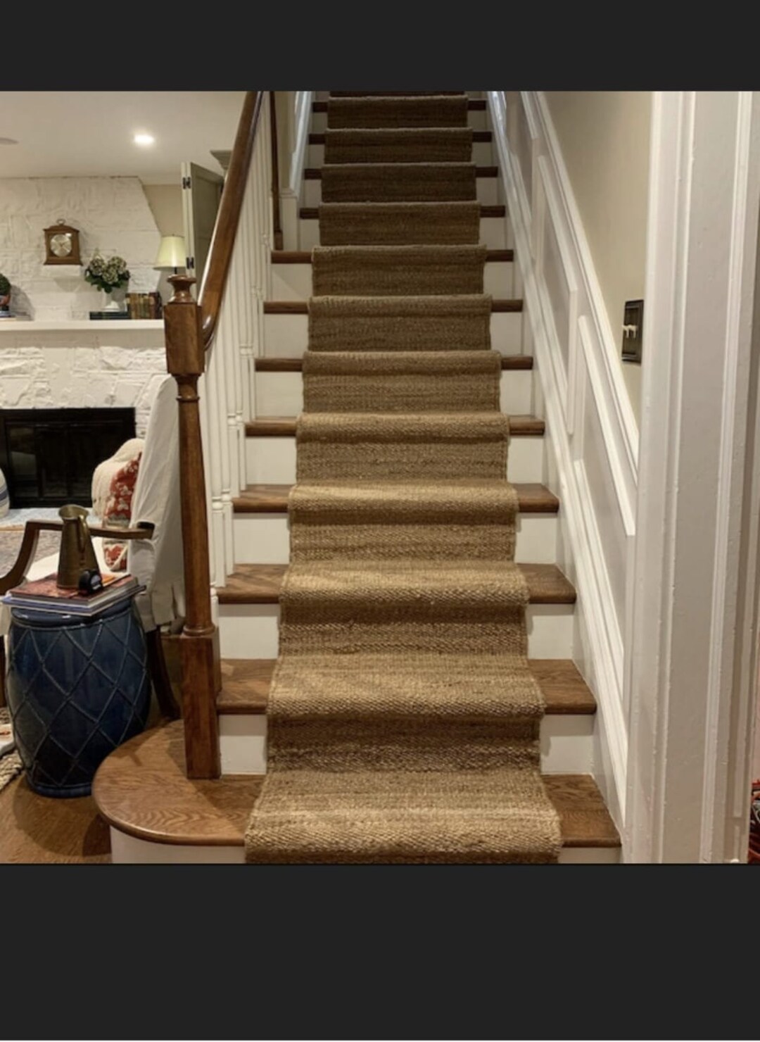 Natural Jute Runner ,stair Runner, Self Fit Stairs Runner, Hemp Jute