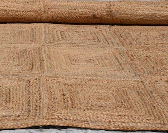 Natural Jute Rug, Jute Braided Rug, Bohemian Jute Rug, Boho Decor Rug, Jute Area Rug, Rectangle Jute Rug, Square Jute Rug