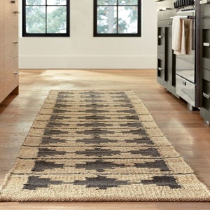 Natural Jute Runner Rug, Handmade Jute Hemp Runner, Stair Runner, Self ...