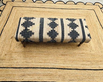 Ławka kilim, ręcznie robiona dekoracja domu, przedpokój, dywany z wełny i juty, meble do pianina, ławka do siedzenia, pufa, ręcznie robione meble i wystrój, ławka.