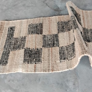 Natural Jute Runner Rug, Handwoven Black Strip Box Jute Runner Rug, Hemp Jute Runner, Decoretive Rug, For Corridor/Stair, Navajo Jute Rugs,
