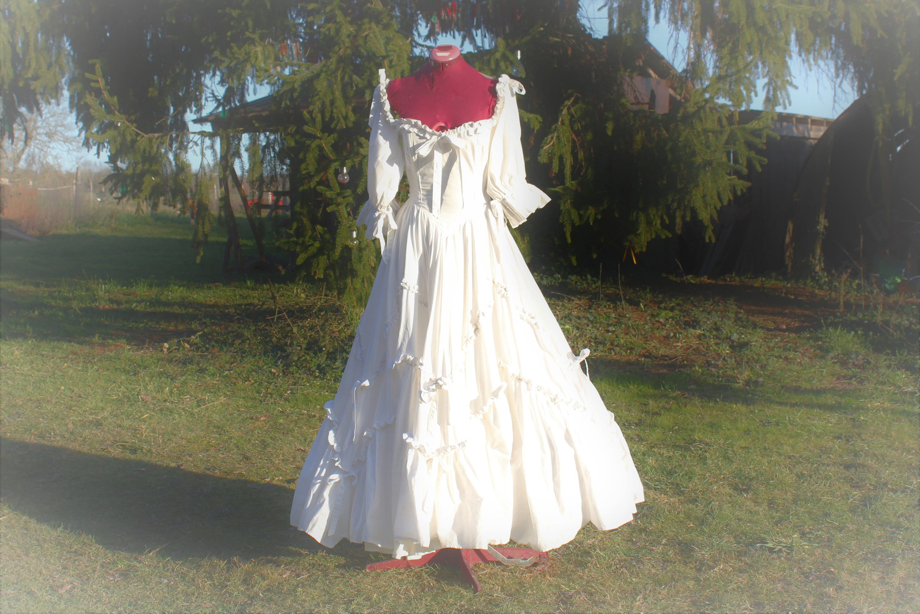 Laura Ashley Wedding Dress Meadow Decadence Vintage 1980 Original Prairie  inspired victoriana, princess gown, full skirt and sleeves