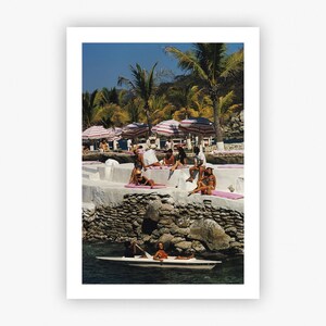 Estampado Slim Aarons del club de playa La Concha