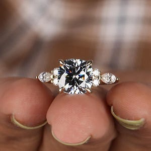 2.00 CT IGI Certified Blue Cushion Lab-Grown Diamond Engagement Ring
