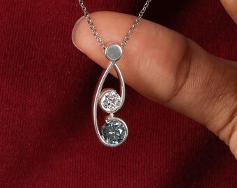Ciondolo Teschio In Argento 925 Con Diamante Creato In Laboratorio 2 Ct Taglio Tondo, Bianco - Foto 3
