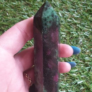 Rubin på Zoisit-torn, Zoisit, rubin, rubin på zoisit, helande sten, natursten bild 6