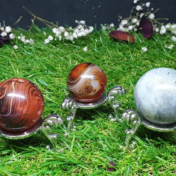 Mini sphère Sardonyx et Labradorite , labradorite sphere , sardonyx  sphere , labradorite , sardonyx , crystal , pierre naturelle , Gemstone