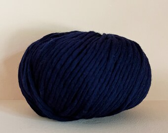 ALPINE CLOUD Fil 100% Merino d'Arles Chunky Chain Fil pour Tricot & Crochet Couleur Naturelle 50g Bleu Marine