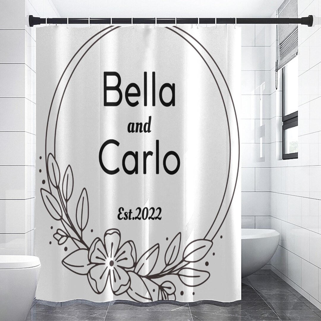 Wedding Print Pattern Bathroom Shower Curtain