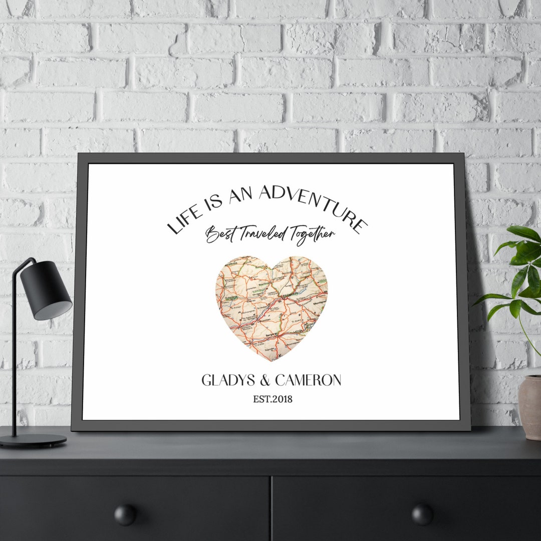 Personalized Couple Journey Map, Custom Couples Travel Map, Wedding