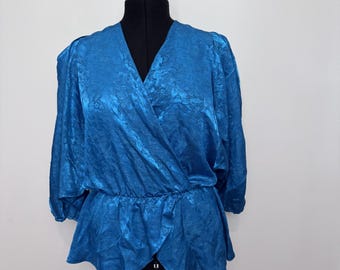 80s Handmade Vintage Peplum Style Top UK 10-12