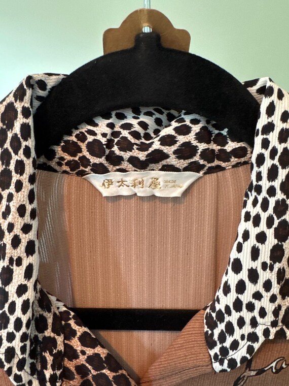 80s Vintage La Moda Goji Animal Print Dress UK 14 View 3