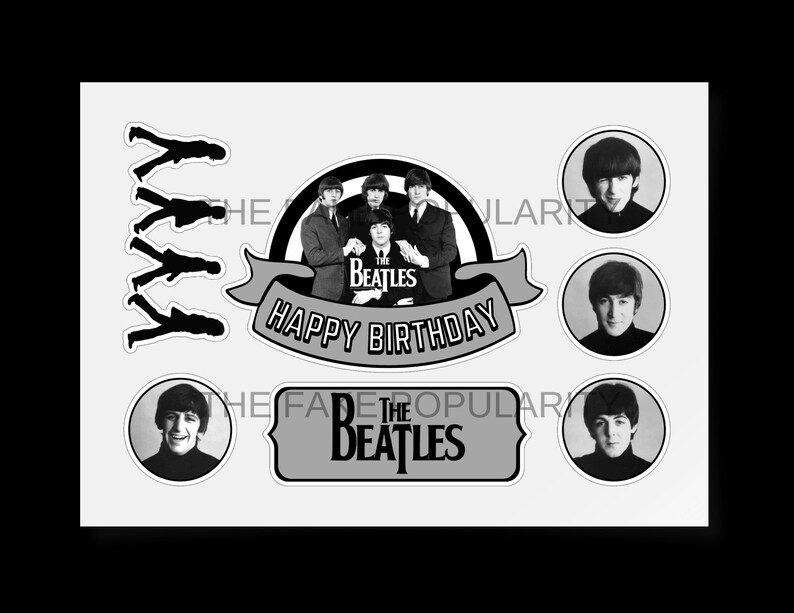 Printable the Beatles Cake Topper the Beatles Centerpiece - Etsy UK