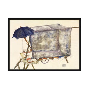 Egon Schiele Street Cart Digital Wall Art Print, Schiele Digital Download Wall Print, Modern Art Digital Print, Home Decor