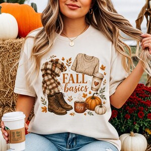 Fall Basics Shirt Women, Cozy Autumn Tee, Pumpkin Spice Fall Shirt, Halloween Thanksgiving Gift, Cottagecore Fall Tee, Cozy Season Shirt