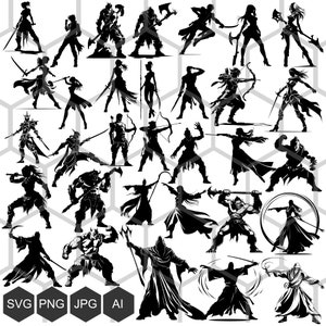 Aventureiros lendários: embarque em missões épicas com imagens SVG e PNG de classes de personagens de fantasia de Dungeons and Dragons, Wizard Fighter SVG
