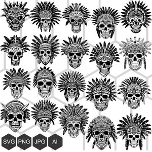 Einzigartige Azteken-Schädel-SVGs: Kaufen Sie jetzt digitale Bilder von Azteken-Schädeln, um Ihren Kunstprojekten einen kühnen Touch zu verleihen, Azteken-Schädel-Paket