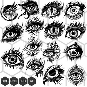 Mesmerizing Eyes SVG Bundle: Erstellen Sie einzigartige und faszinierende Designs mit unseren Augenstilen