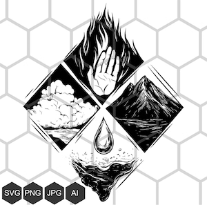Domina los elementos: imágenes SVG y PNG de la clase cinética para entusiastas de los elementos y amantes de los juegos de rol, cinética svg, clase de fantasía svg