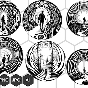 Find Your Path bundle, Labyrinth of Life svg, Labyrinth svg, for print on t-shirts, mugs, vector cut file svg laser engraving png cnc
