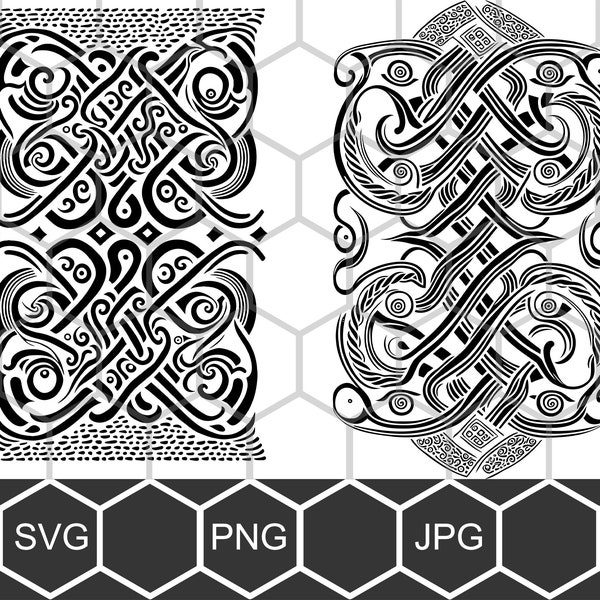 Celtic pattern viking pagan vector cut file svg engraving png magic  sketch for print
