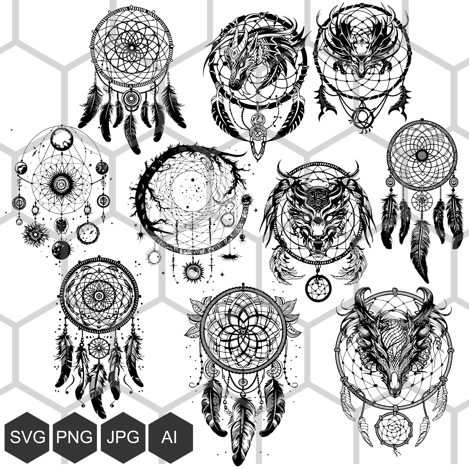 Dreamcatcher SVG Bundle: Bring a Touch of Magic and Mystery to Your Crafts with Our Stunning Collection of Dreamcatcher SVG Designs