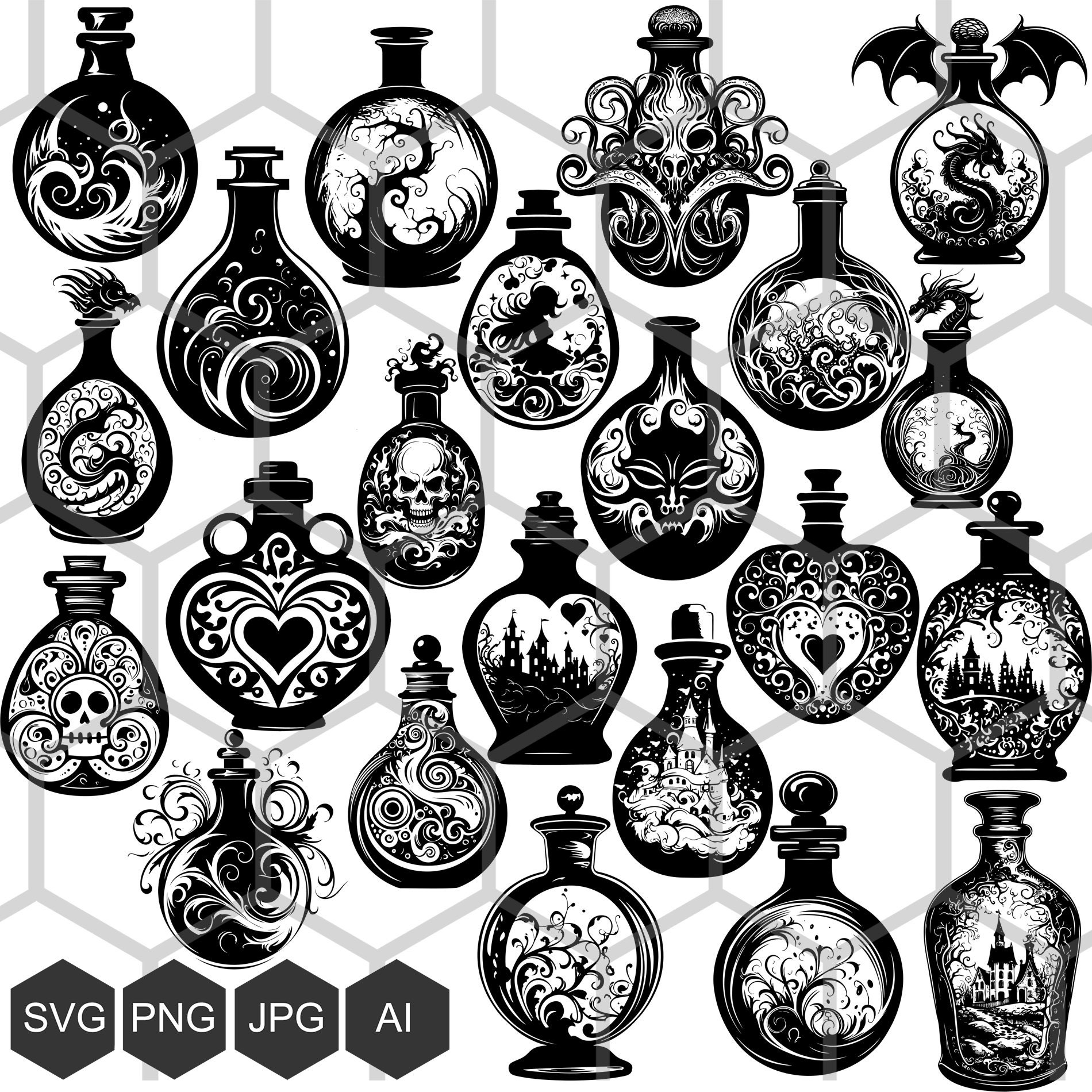 Elixir Development Svg Magic Potions SVG PNG: Alchemy Elixir Clipart (digital Download) - Etsy