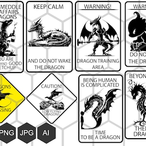 Do Not Feed The Dragons bundle, draghi svg, area di addestramento del drago, per la stampa su t-shirt, tazze, incisione a taglio vettoriale cnc