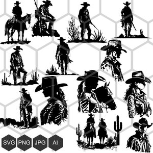 Satteln Sie auf mit unserem Wild West Cowboy SVG Bundle: Erstellen Sie Kunsthandwerk mit authentischem Western-Charme und Stil